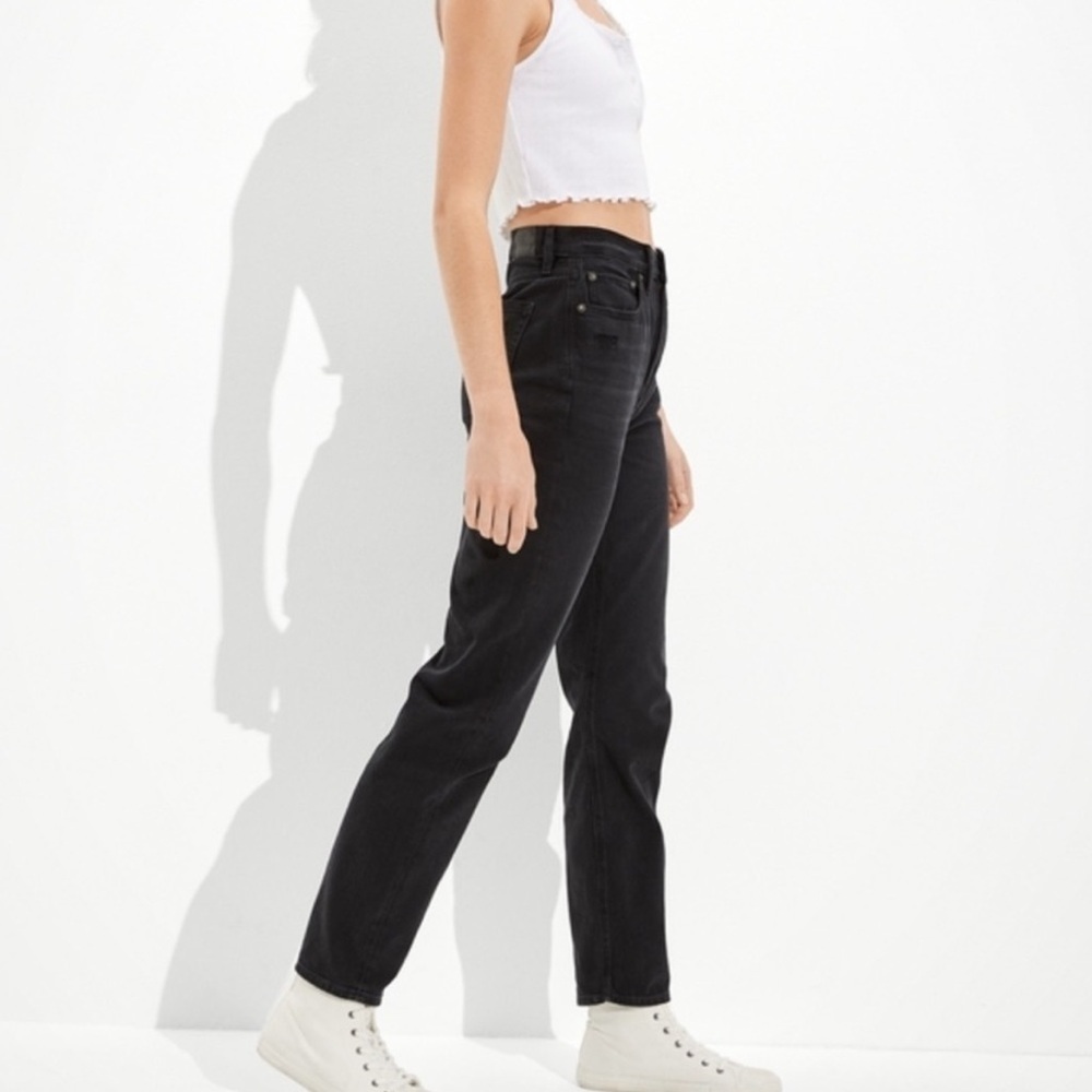 American Eagle Highest Rise 90s Boyfriend Jeans Black Wash Size 25 Extra Short
